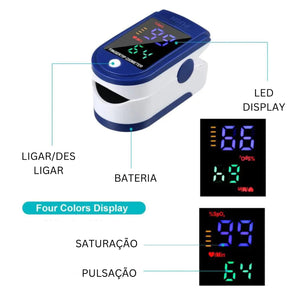 Oxímetro de Dedo de Pulso Digital Batimento Cardíaco Monitor de Frequência