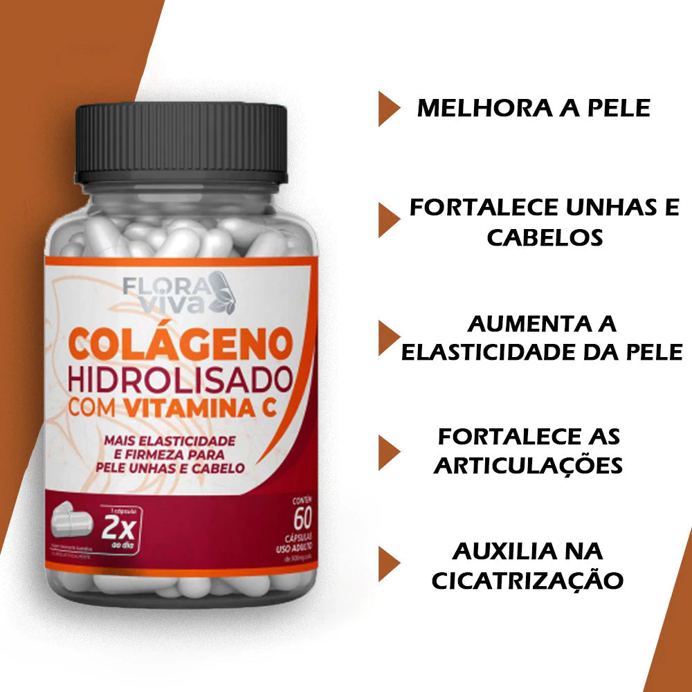 Beleza Completa: Cápsulas de Colágeno com Vitamina C para Pele, Cabelos e Unhas